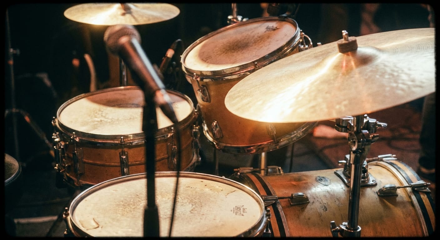 콘서트 무대 위 강렬한 조명과 실루엣