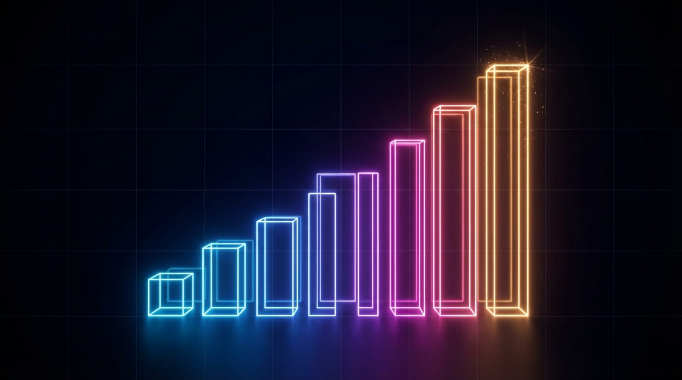 ENHYPEN growth data visualization — rising chart from 2022 to 2026