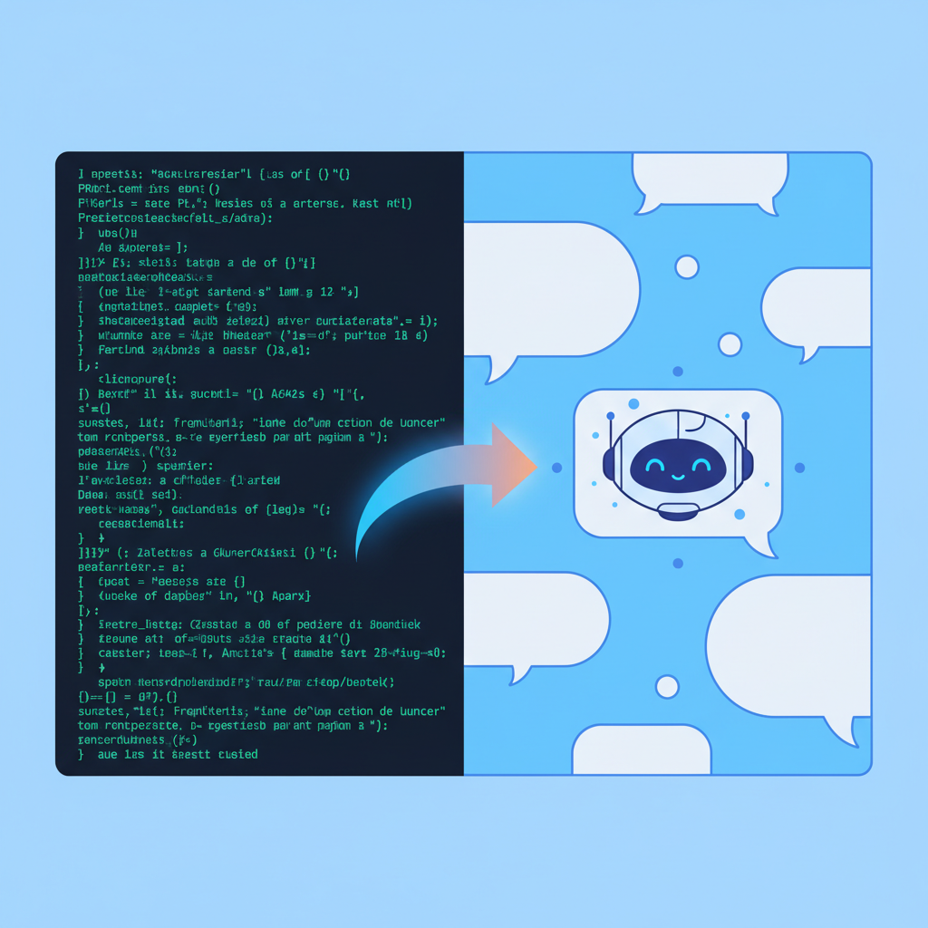 Illustration comparing a terminal CLI interface with a chat interface