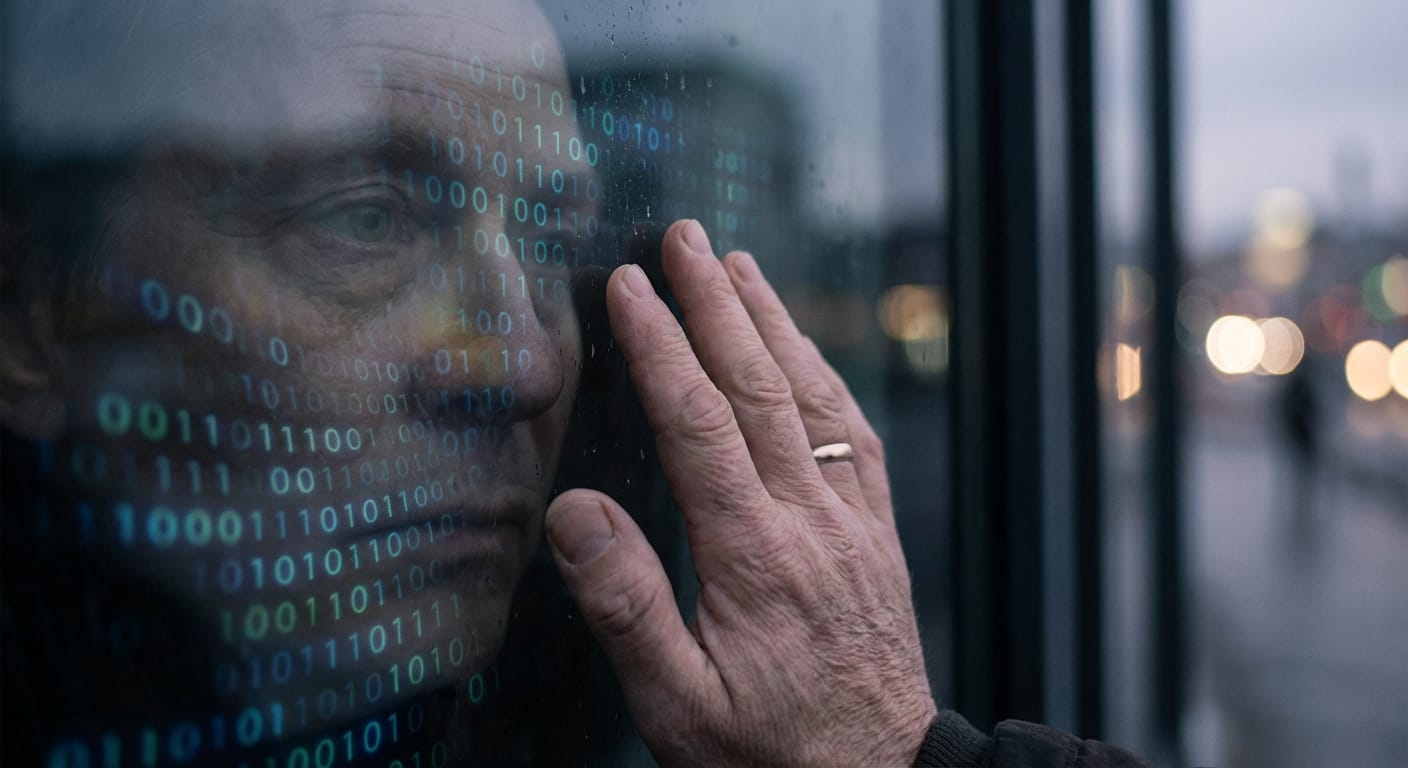 Smartphone screen showing an emotional AI chat conversation