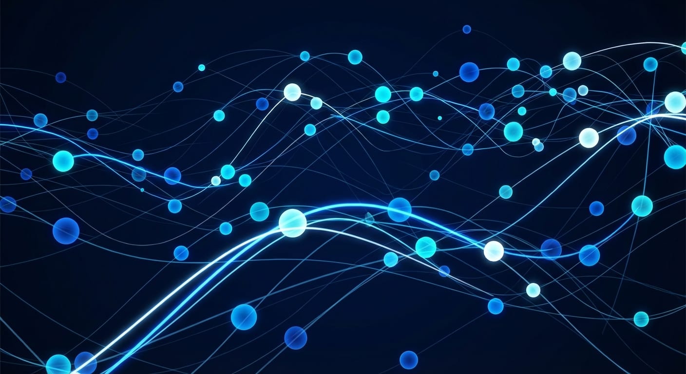 Visualization of AI agent network nodes and connections