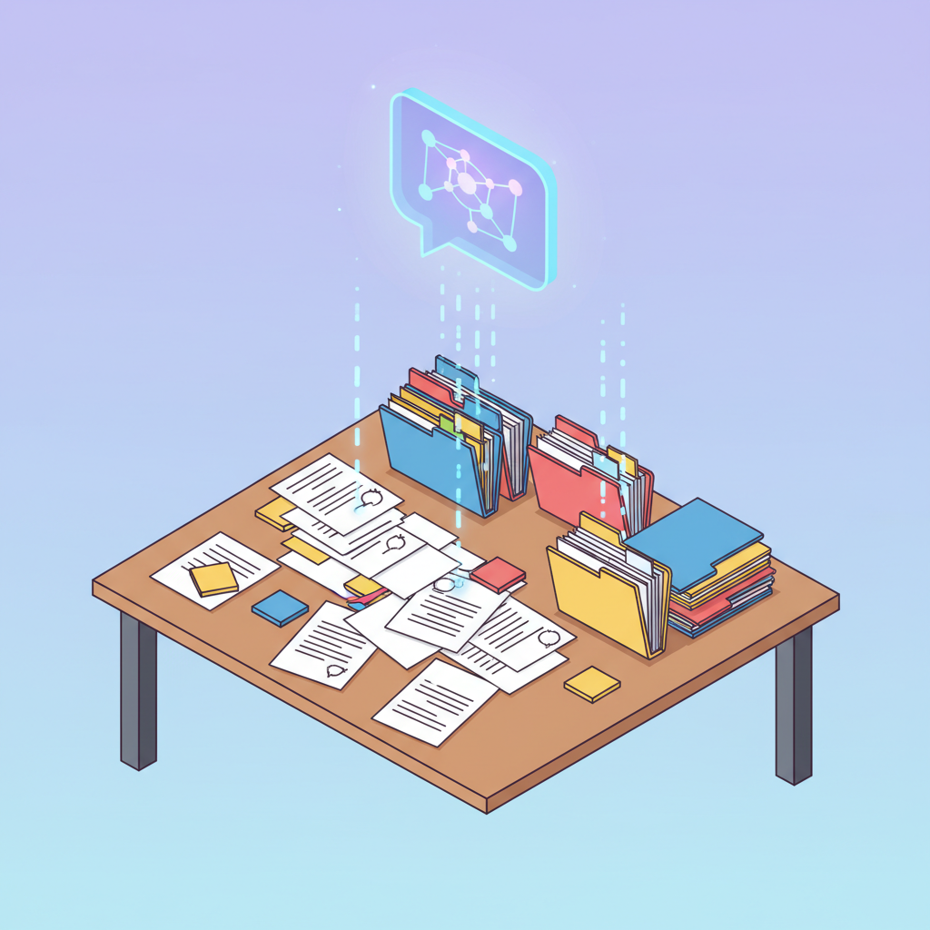 Illustration of AI automatically organizing files
